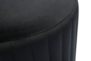 Pouf rond en velours noir et métal doré D40 cm DONA