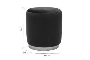Pouf rond en velours bleu pétrole et métal doré D40 cm AMAYA