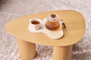 Tables basses gigognes design en bois clair (lot de 2) FOLEEN