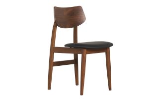 Chaises design en bois foncé et noir (lot de 2) ELION