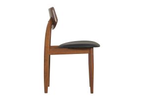 Chaises design en bois foncé et noir (lot de 2) ELION