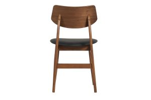 Chaises design en bois foncé et noir (lot de 2) ELION