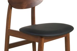 Chaises design en bois foncé et noir (lot de 2) ELION