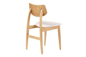 Chaises scandinaves en bois clair et tissu effet laine bouclée blanc (lot de 2) ELION