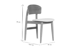 Chaises scandinaves en bois clair et tissu effet laine bouclée blanc (lot de 2) ELION
