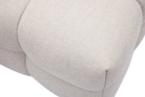 Pouf repose-pieds design en tissu effet velours texturé beige CORTO