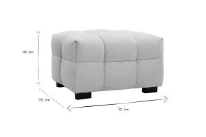Pouf repose-pieds design en tissu effet velours texturé beige CORTO