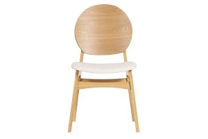Chaises scandinaves en bois clair et tissu effet laine bouclée blanc (lot de 2) ELTON