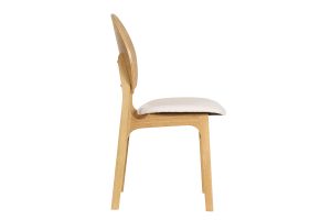Chaises scandinaves en bois clair et tissu effet laine bouclée blanc (lot de 2) ELTON