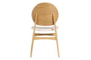 Chaises scandinaves en bois clair et tissu effet laine bouclée blanc (lot de 2) ELTON