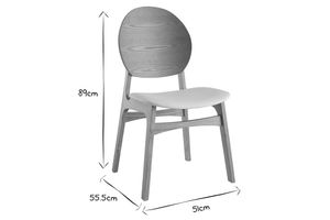Chaises scandinaves en bois clair et tissu effet laine bouclée blanc (lot de 2) ELTON