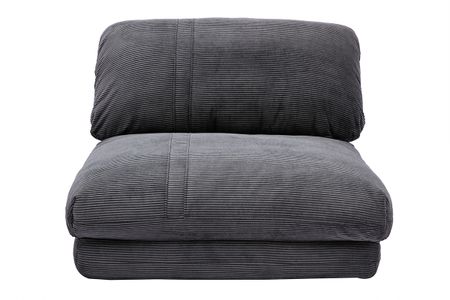 Chauffeuse 1 place convertible en tissu velours côtelé gris foncé SPENCER