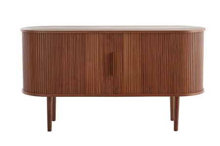 Buffet vintage en bois foncé noyer 2 portes coulissantes L138 cm EPIC