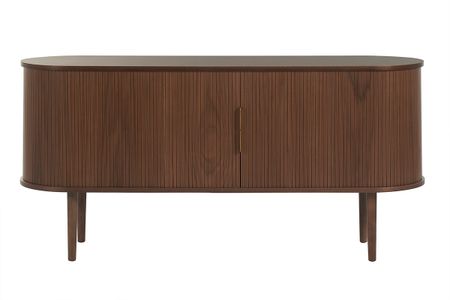 Buffet vintage en bois foncé noyer 2 portes coulissantes L160 cm EPIC
