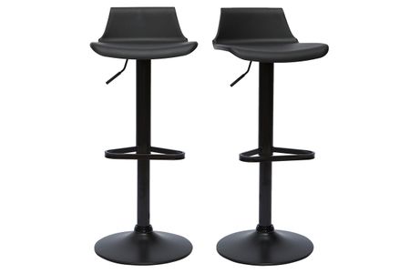 Tabourets de bar design réglables noirs 360° (lot de 2) KRONOS