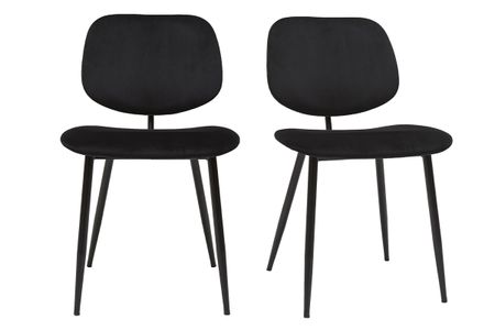 Chaises noires en tissu velours et métal (lot de 2) TOBIAS