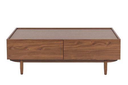 Mesa de centro con cajones de madera oscura 120 cm SANAA