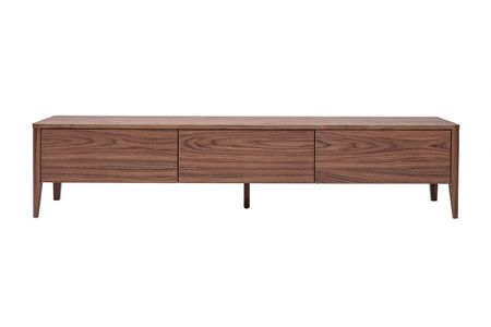 Meuble TV bois foncé noyer 3 tiroirs L180 cm BENJA