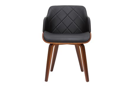 Chaise design noir et bois foncé LUCIEN