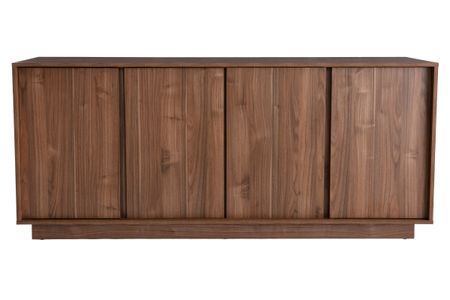 Buffet vintage finition bois foncé noyer 4 portes L180 cm COMO
