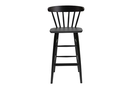 Tabouret de bar vintage à barreaux noir mat H65 cm DARIA