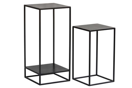 Sellettes gigognes en métal noir L34 cm (lot de 2) IGGY