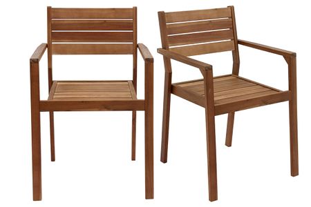 Set de 2 sillones de jardín apilables de acacia maciza CANOPEE