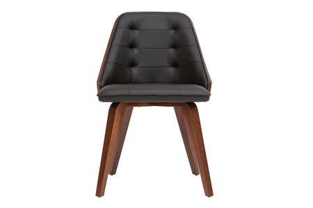Chaise design noir et bois foncé noyer FLUFFY
