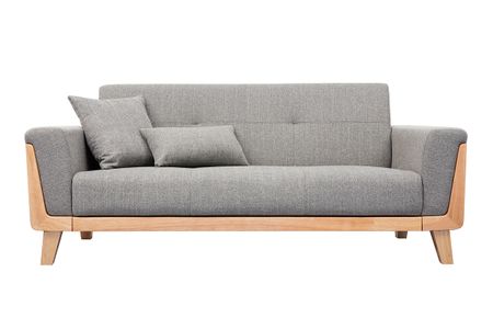 Canapé scandinave 3 places en tissu gris et bois clair FJORD