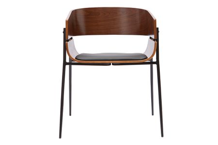 Chaise design bois foncé et métal noir WESS
