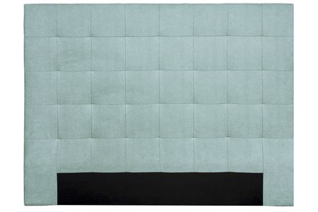 Tête de lit capitonnée en tissu effet velours vert lagon L160 cm HALCIONA