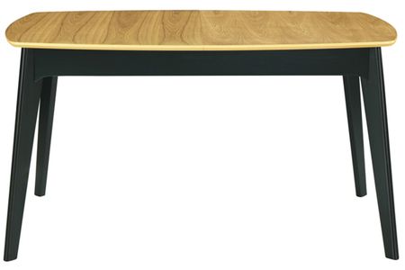 Table extensible rallonges intégrées rectangulaire bois et noir L140-180 cm MEENA