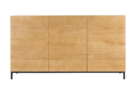 Buffet industriel en bois manguier massif et métal noir 3 portes L145 cm YPSTER