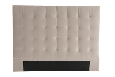Tête de lit capitonnée en tissu velours taupe L160 cm HALCIONA