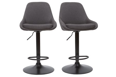 Tabourets de bar design réglables gris foncé (lot de 2) HOLO