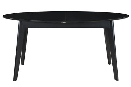 Table extensible rallonges intégrées ovale en bois noir L160-200 cm MARIK