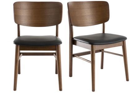 Chaises en bois foncé et noir (lot de 2) SHELDON