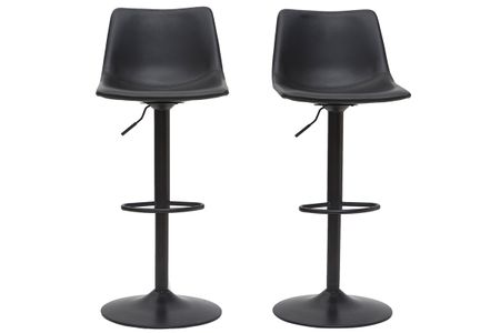 Tabourets de bar vintage réglables pivotants noirs (lot de 2) NEW ROCK