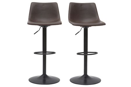 Tabourets de bar vintage réglables pivotants marron (lot de 2) NEW ROCK