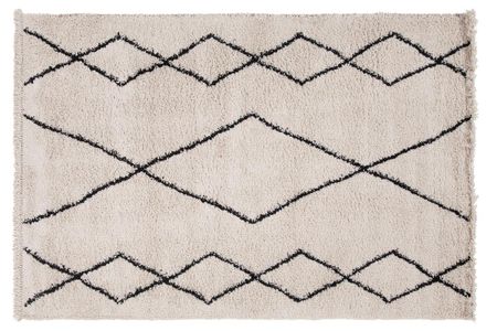 Tapis style berbère motif noir 160 x 230 cm TRIBU