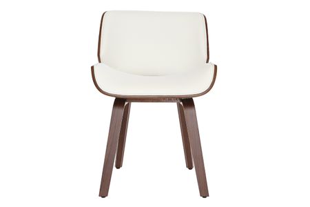 Chaise design blanc et bois foncé RUBBENS
