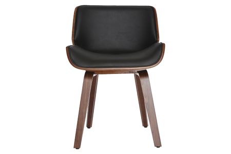 Chaise design noir et bois foncé RUBBENS