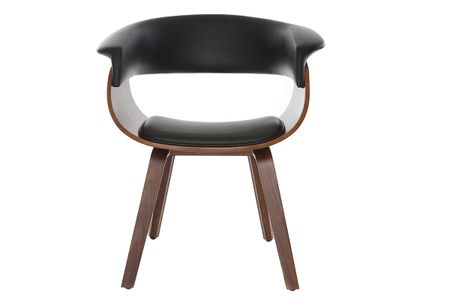 Chaise design noir et bois foncé noyer OKTAV
