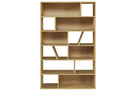 Bibliothèque design en bois clair L120 cm AZTEQUE
