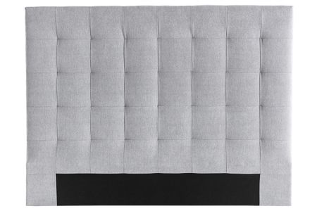 Tête de lit capitonnée en tissu gris L140 cm HALCIONA