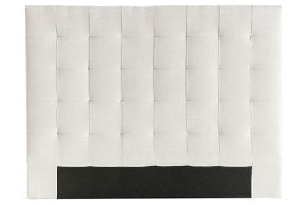 Tête de lit capitonnée en tissu beige clair naturel L140 cm HALCIONA