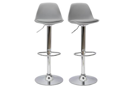 Set di 2 sgabelli da bar design colore grigio chiaro STEEVY