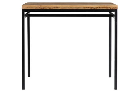 Table haute industrielle en bois manguier massif et métal noir L115 cm YPSTER