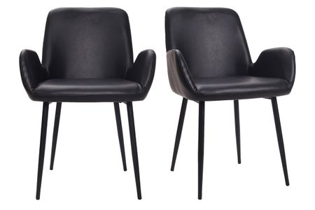Vintage-Sessel mit schwarzen Metallbeinen (2er-Set) TIKA