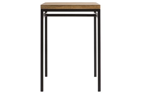 Table haute carrée en manguier massif et métal noir L70 cm YPSTER